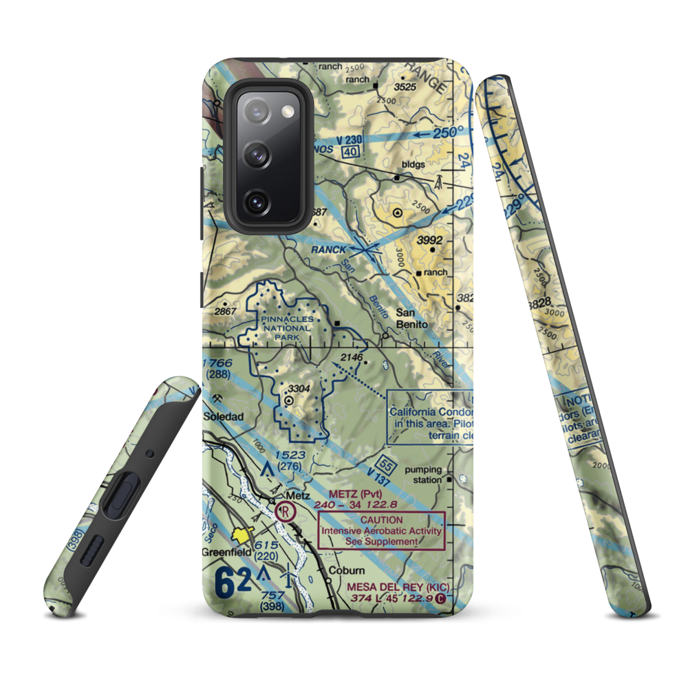 Pinnacles Ranch Airport (O23) VFR Sectional Samsung Phone Case Samsung Galaxy S20 FE model shown
