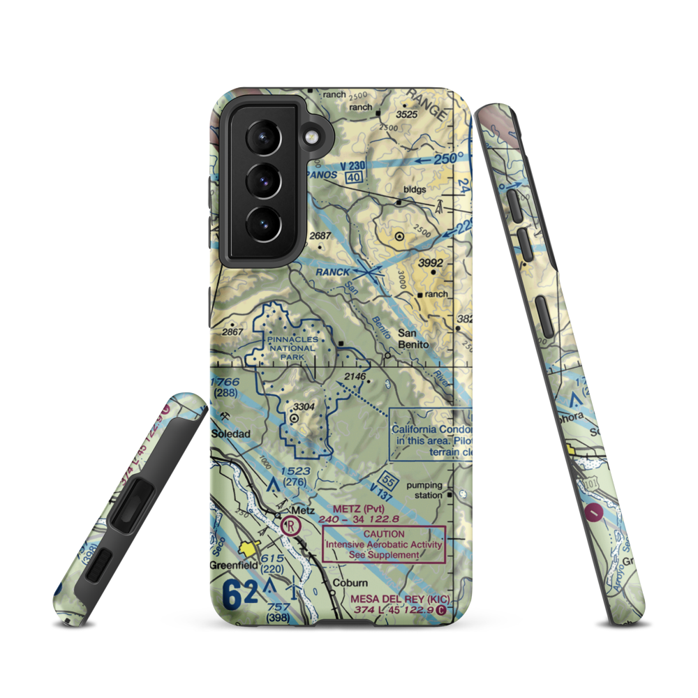 Pinnacles Ranch Airport (O23) VFR Sectional Samsung Phone Case Samsung Galaxy S21 model shown