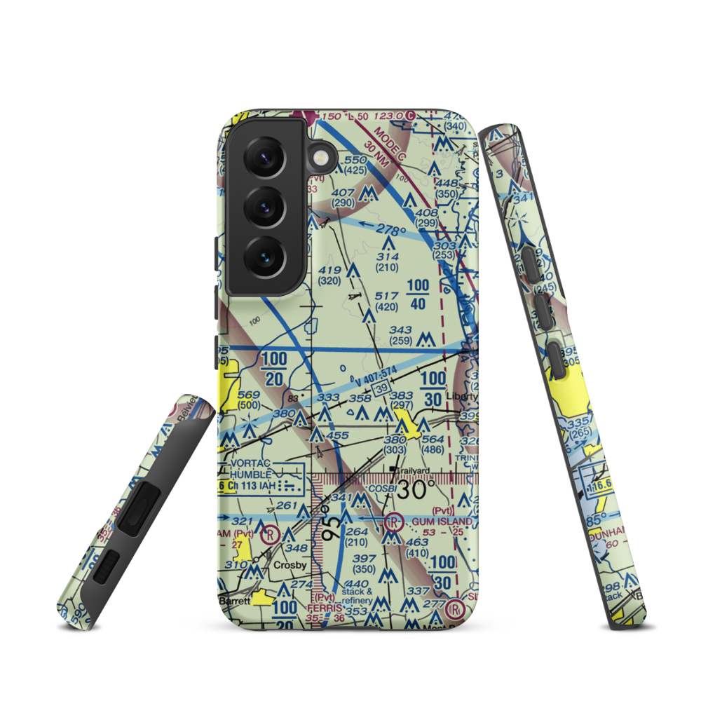 Pinoak Airport (3TE9) VFR Sectional Samsung Phone Case Samsung Galaxy S22 model shown