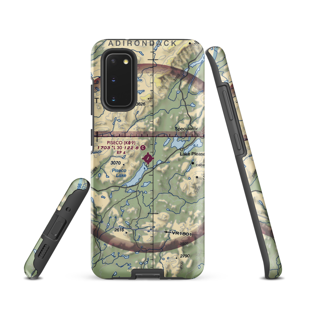 Piseco Airport (K09) VFR Sectional Samsung Phone Case Samsung Galaxy S20 model shown