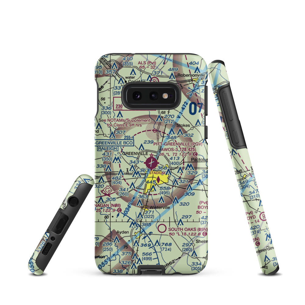 Pitt Greenville Airport (PGV) VFR Sectional Samsung Phone Case Samsung Galaxy S10 Plus model shown