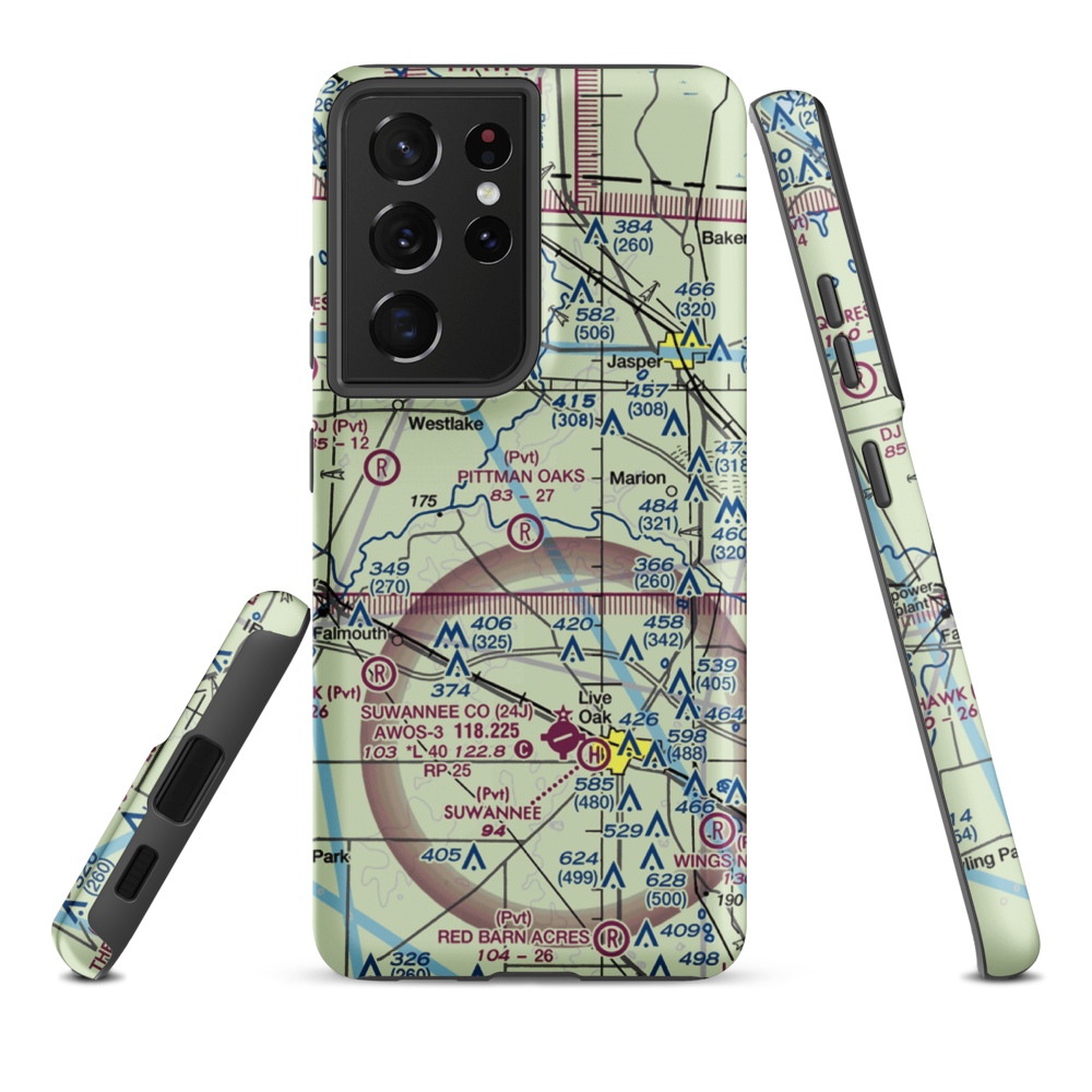 Pittman Oaks Airport (FA88) VFR Sectional Samsung Phone Case Samsung Galaxy S21 Ultra model shown