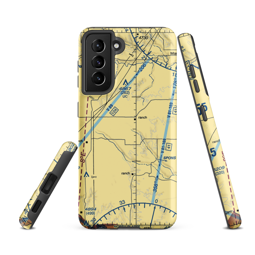 Plainsview Ranch Airport (7NE2) VFR Sectional Samsung Phone Case Samsung Galaxy S21 Ultra model shown