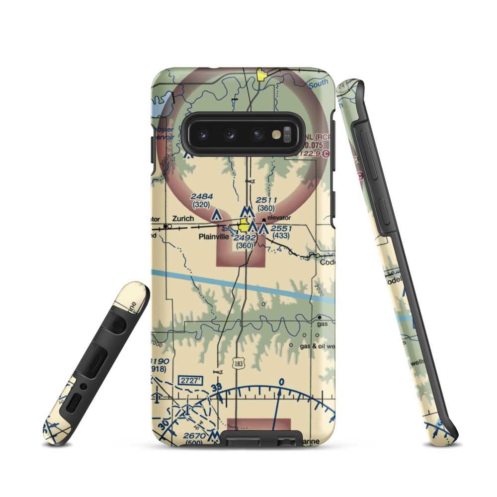 Plainville Airpark (0R9) VFR Sectional Samsung Phone Case Samsung Galaxy S10 model shown