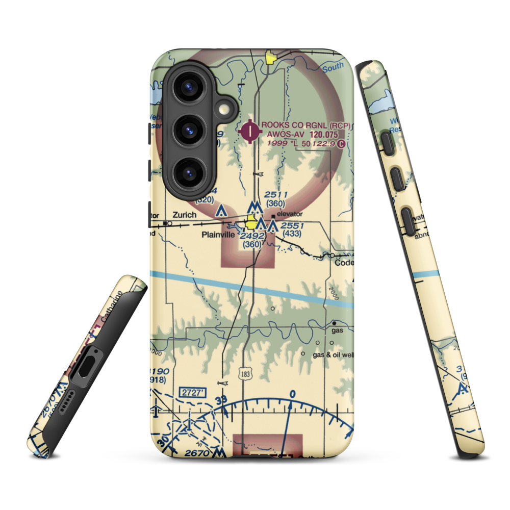 Plainville Airpark (0R9) VFR Sectional Samsung Phone Case Samsung Galaxy S24 Plus model shown