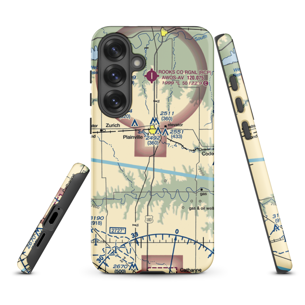 Plainville Airpark (0R9) VFR Sectional Samsung Phone Case Samsung Galaxy S25 Plus model shown