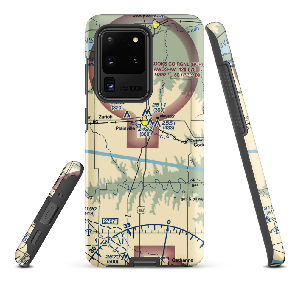 Plainville Airpark (0R9) VFR Sectional Samsung Phone Case Samsung Galaxy S20 Ultra model shown