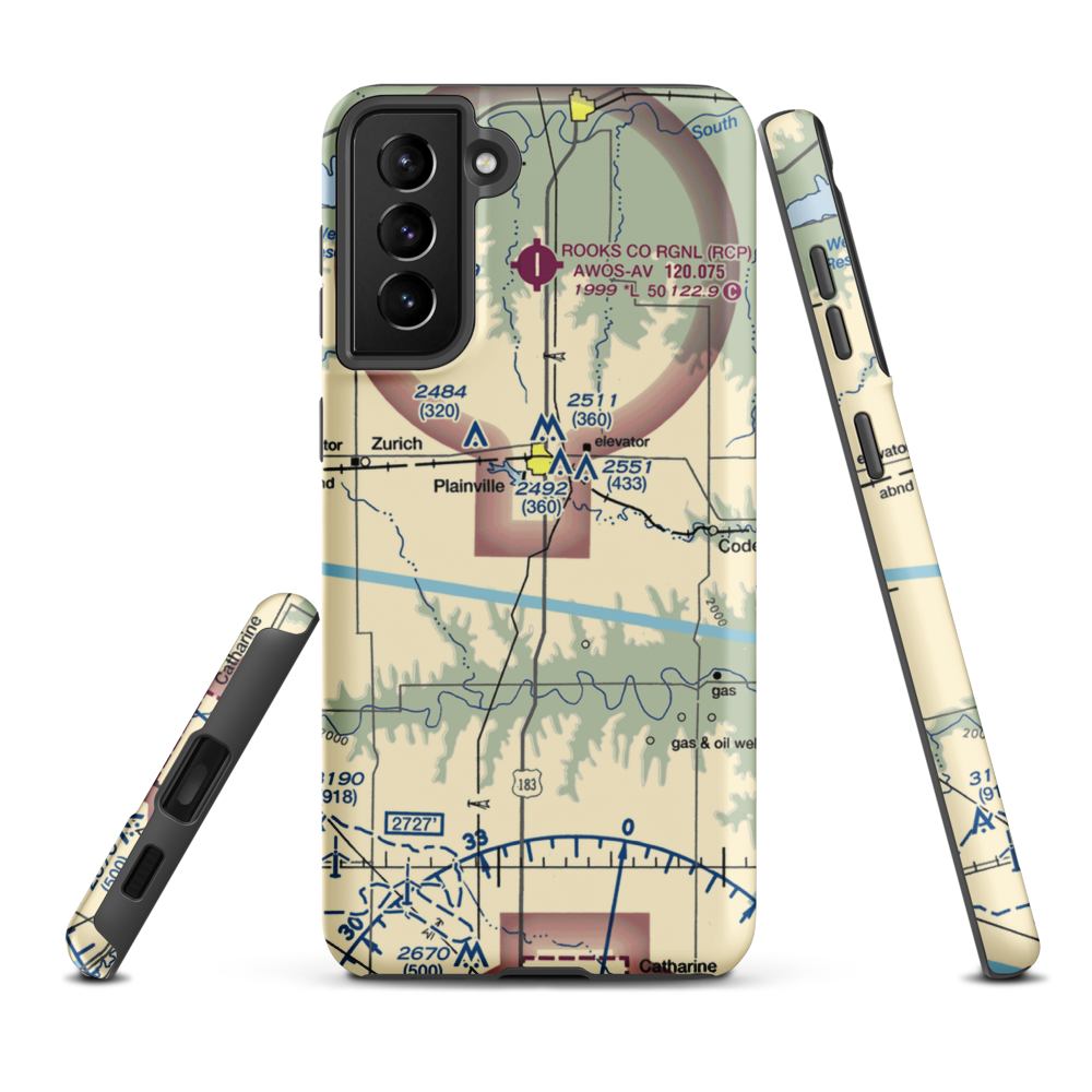 Plainville Airpark (0R9) VFR Sectional Samsung Phone Case Samsung Galaxy S21 FE model shown