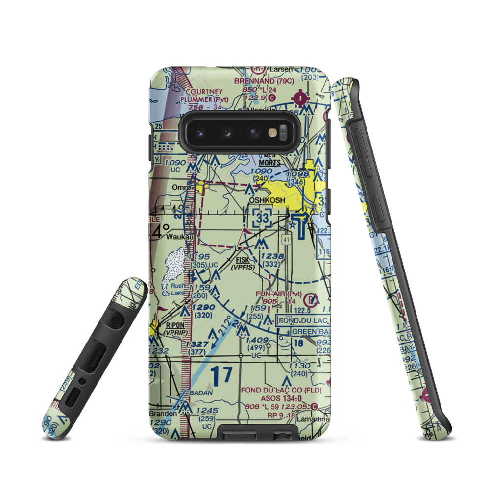 Planeacres Airport (2WN7) VFR Sectional Samsung Phone Case Samsung Galaxy S10 model shown