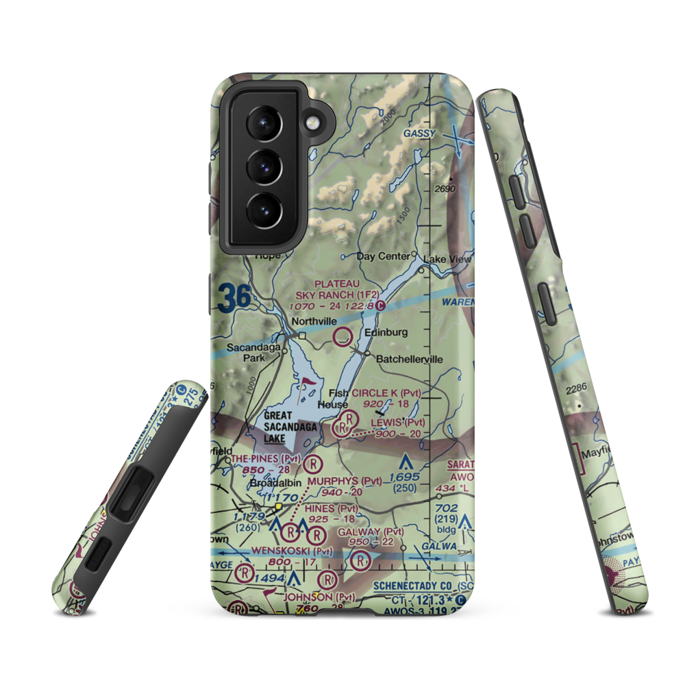 Plateau Sky Ranch Airport (1F2) VFR Sectional Samsung Phone Case Samsung Galaxy S21 FE model shown