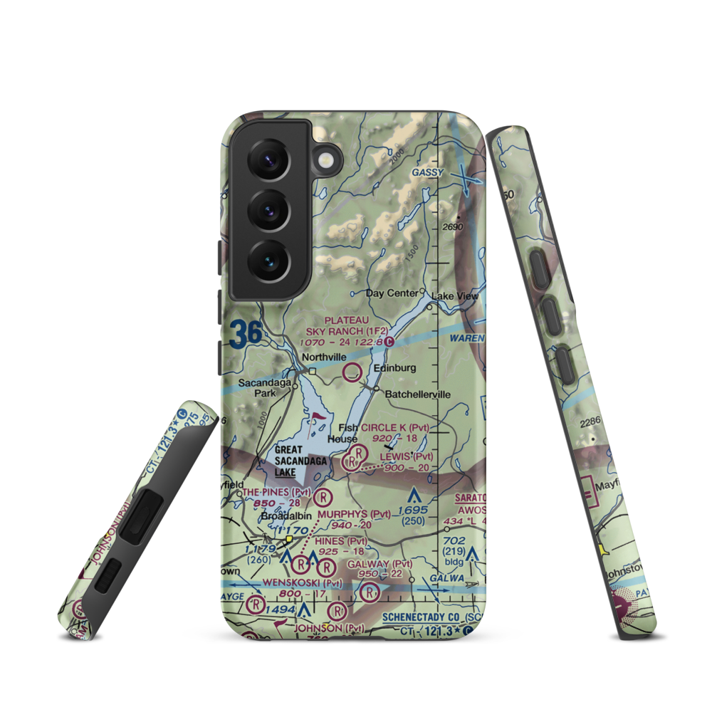 Plateau Sky Ranch Airport (1F2) VFR Sectional Samsung Phone Case Samsung Galaxy S22 model shown