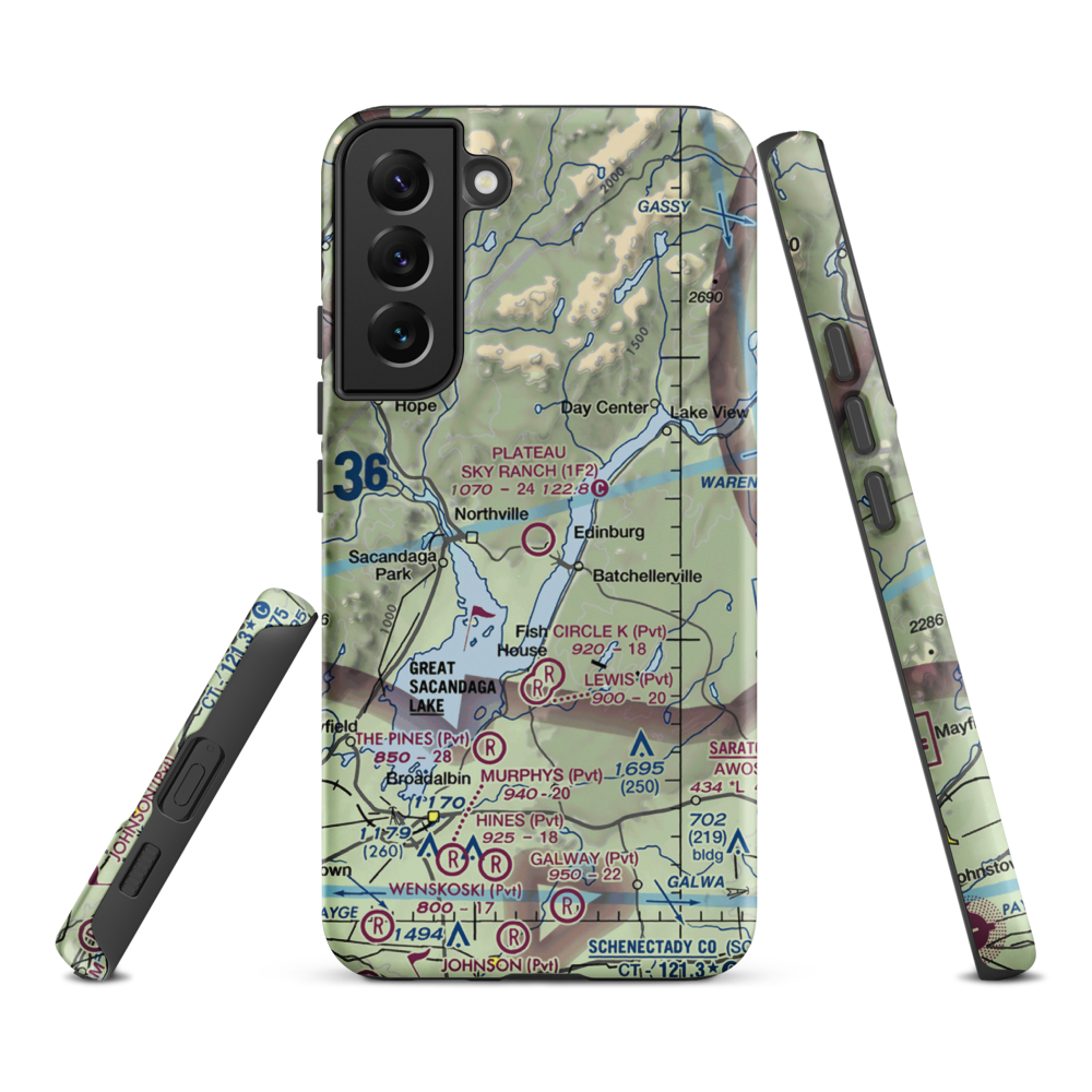 Plateau Sky Ranch Airport (1F2) VFR Sectional Samsung Phone Case Samsung Galaxy S22 Plus model shown