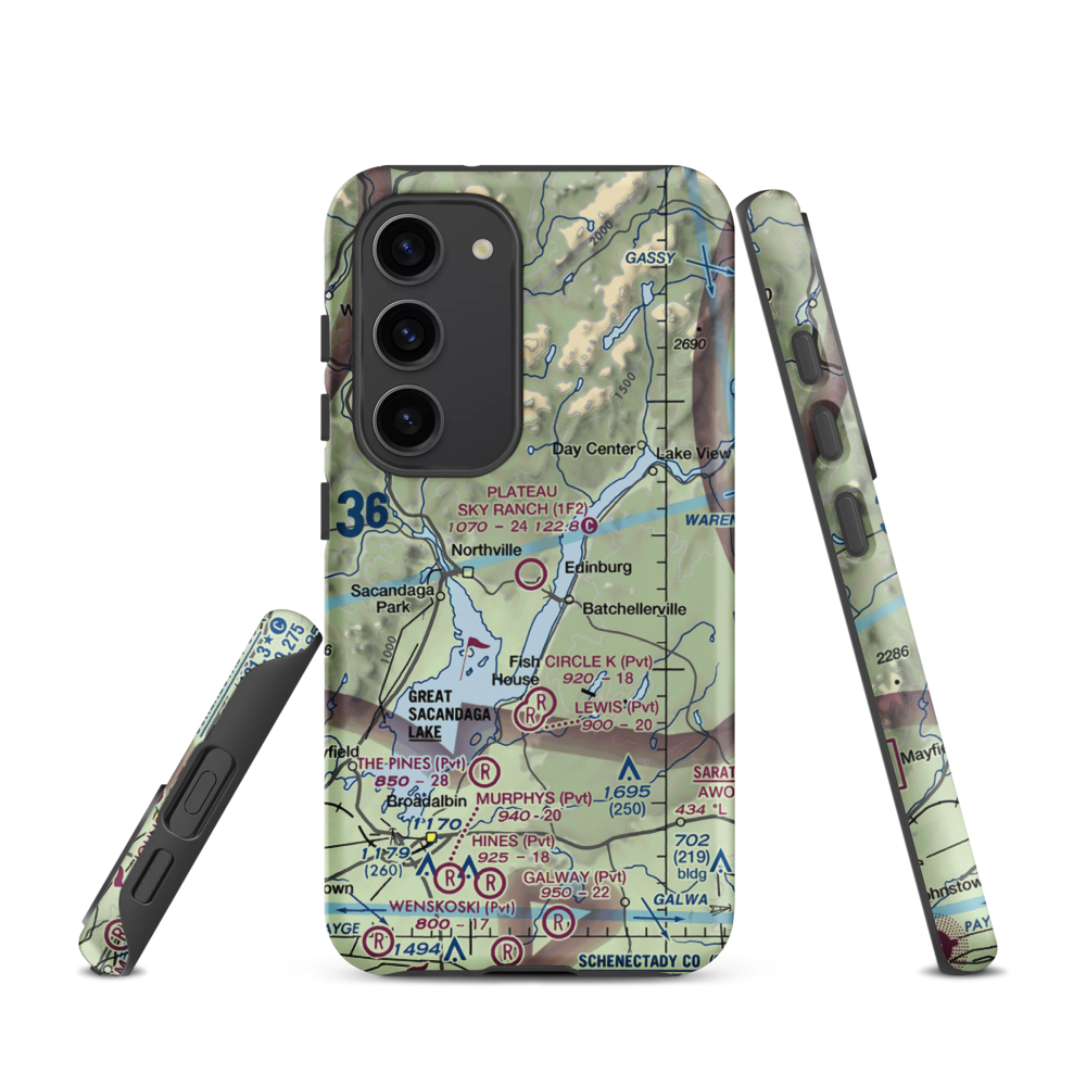 Plateau Sky Ranch Airport (1F2) VFR Sectional Samsung Phone Case Samsung Galaxy S23 model shown