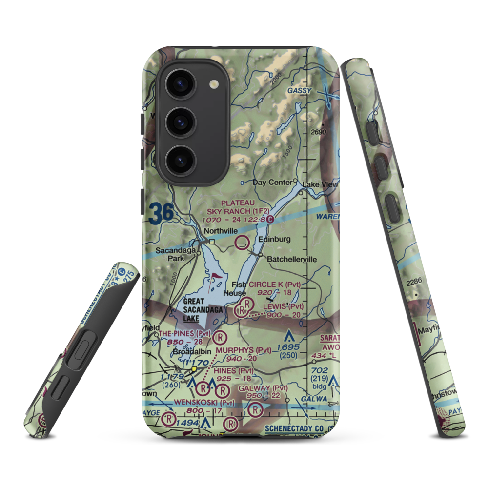 Plateau Sky Ranch Airport (1F2) VFR Sectional Samsung Phone Case Samsung Galaxy S23 Plus model shown