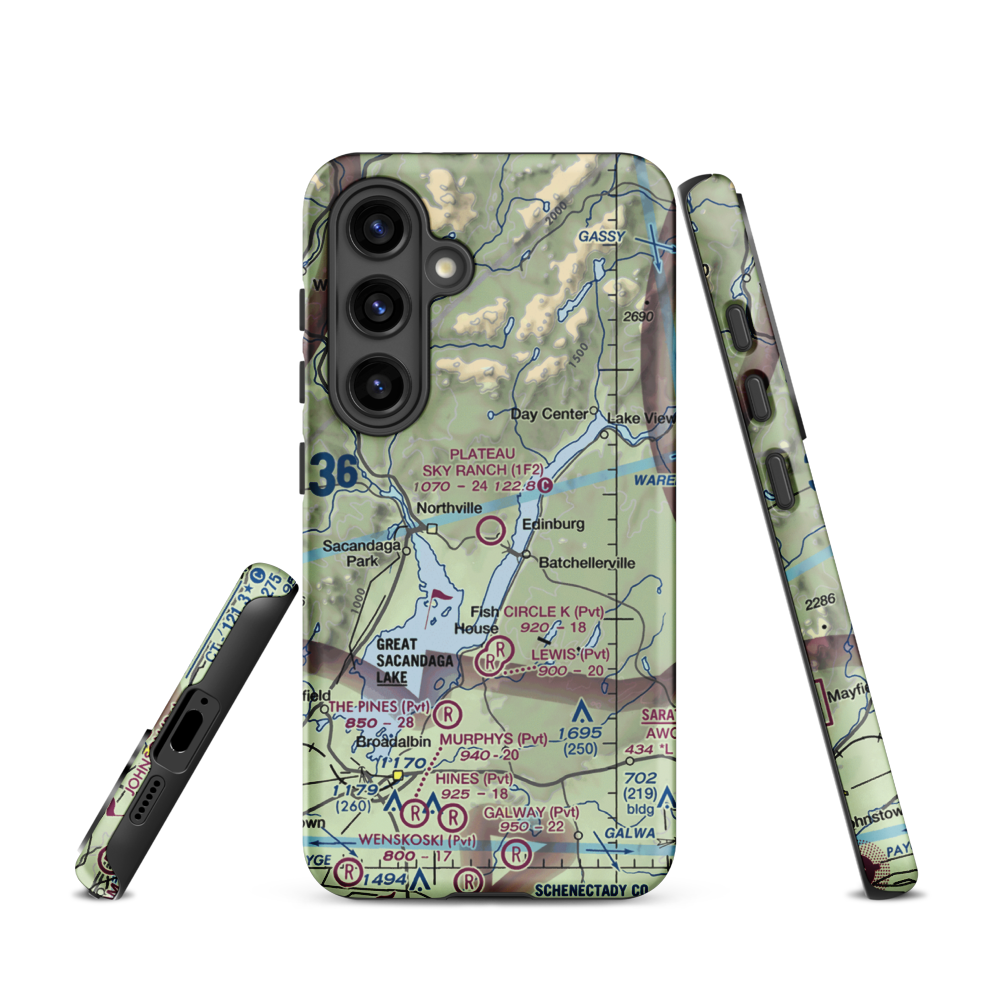 Plateau Sky Ranch Airport (1F2) VFR Sectional Samsung Phone Case Samsung Galaxy S24 model shown