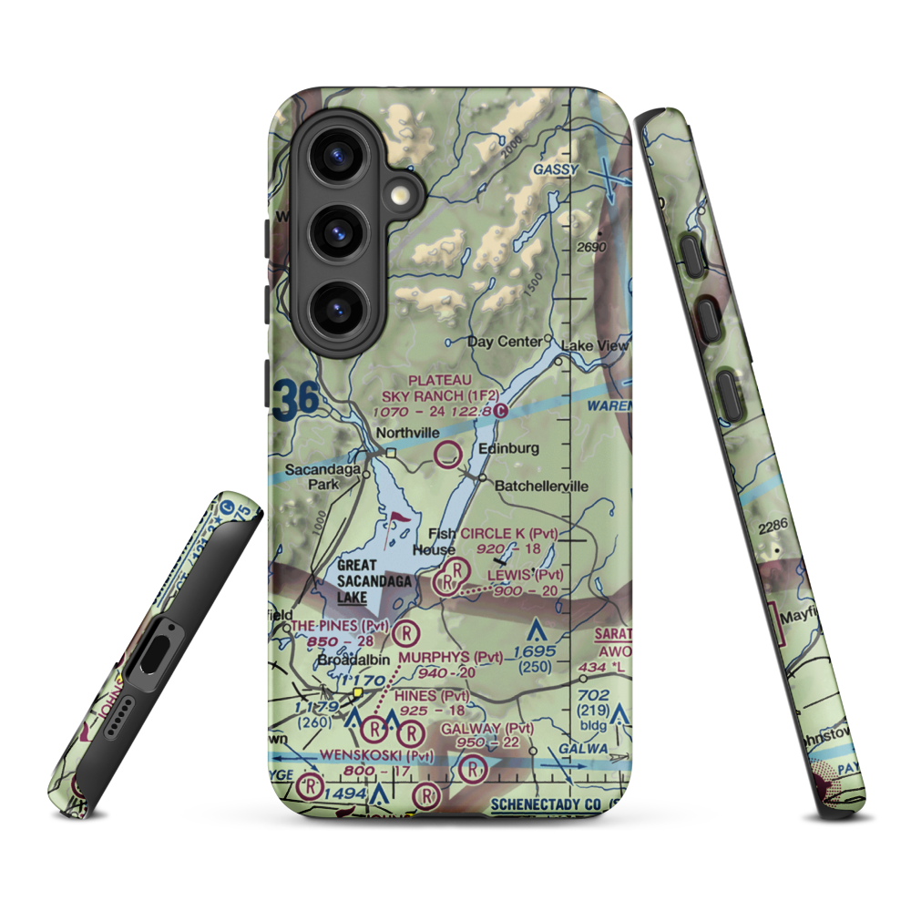 Plateau Sky Ranch Airport (1F2) VFR Sectional Samsung Phone Case Samsung Galaxy S24 Plus model shown