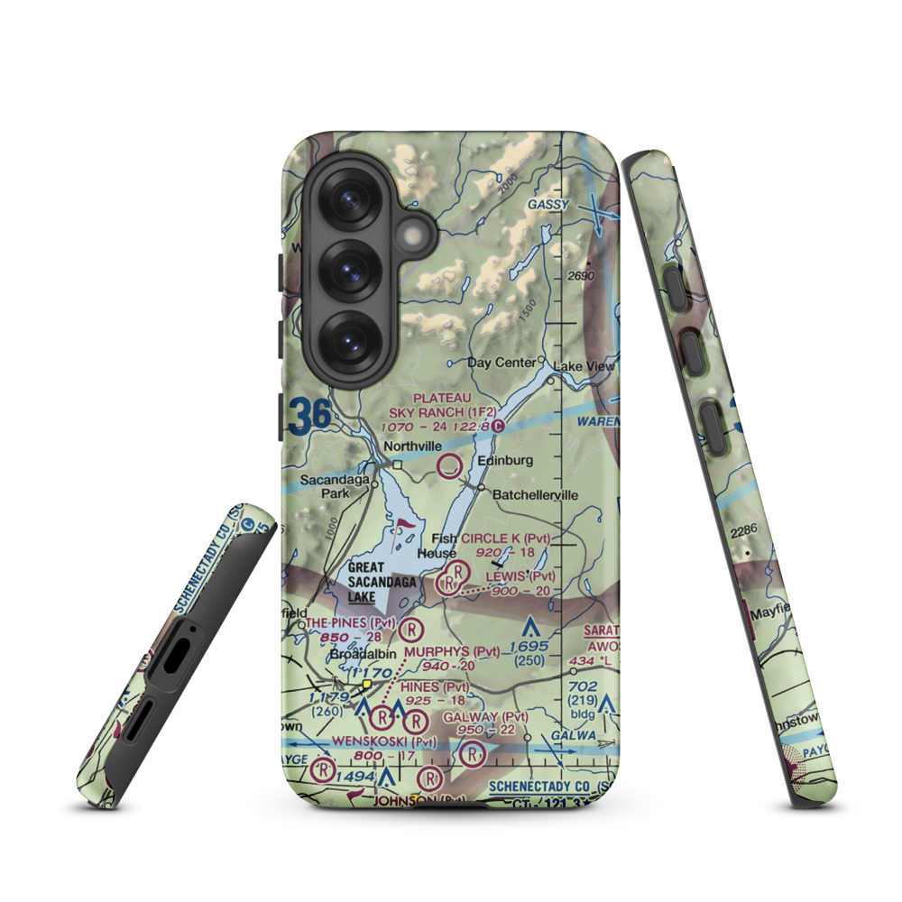 Plateau Sky Ranch Airport (1F2) VFR Sectional Samsung Phone Case Samsung Galaxy S25 model shown