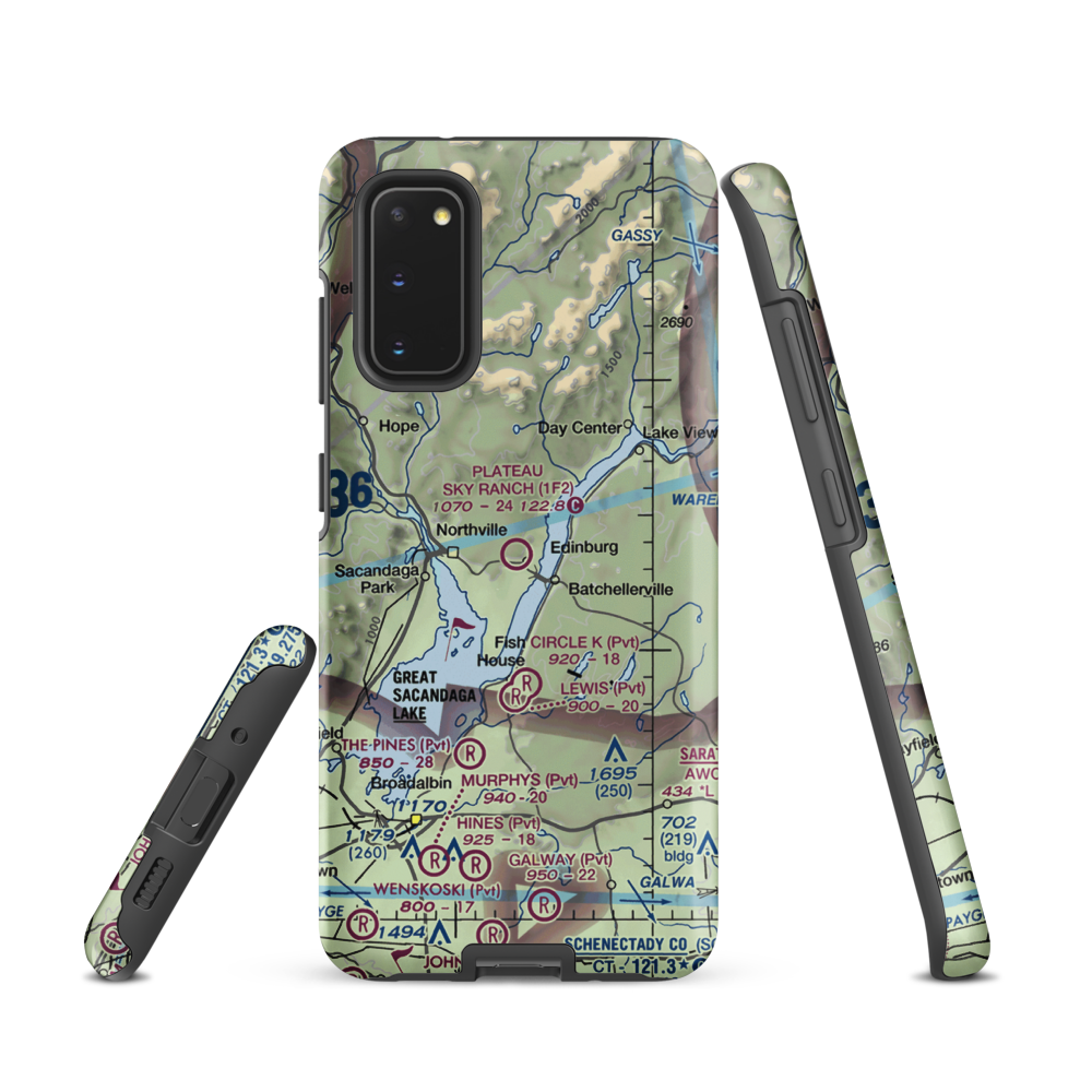 Plateau Sky Ranch Airport (1F2) VFR Sectional Samsung Phone Case Samsung Galaxy S20 model shown