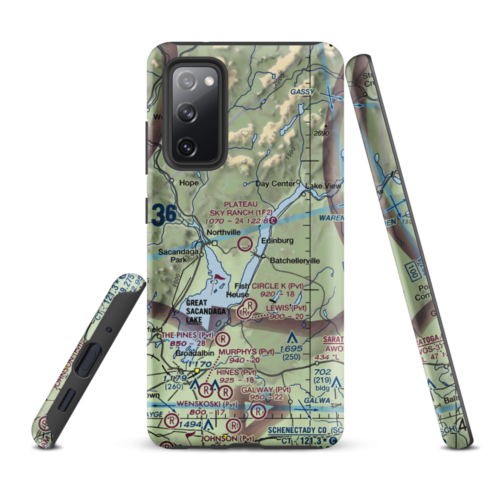 Plateau Sky Ranch Airport (1F2) VFR Sectional Samsung Phone Case Samsung Galaxy S20 FE model shown