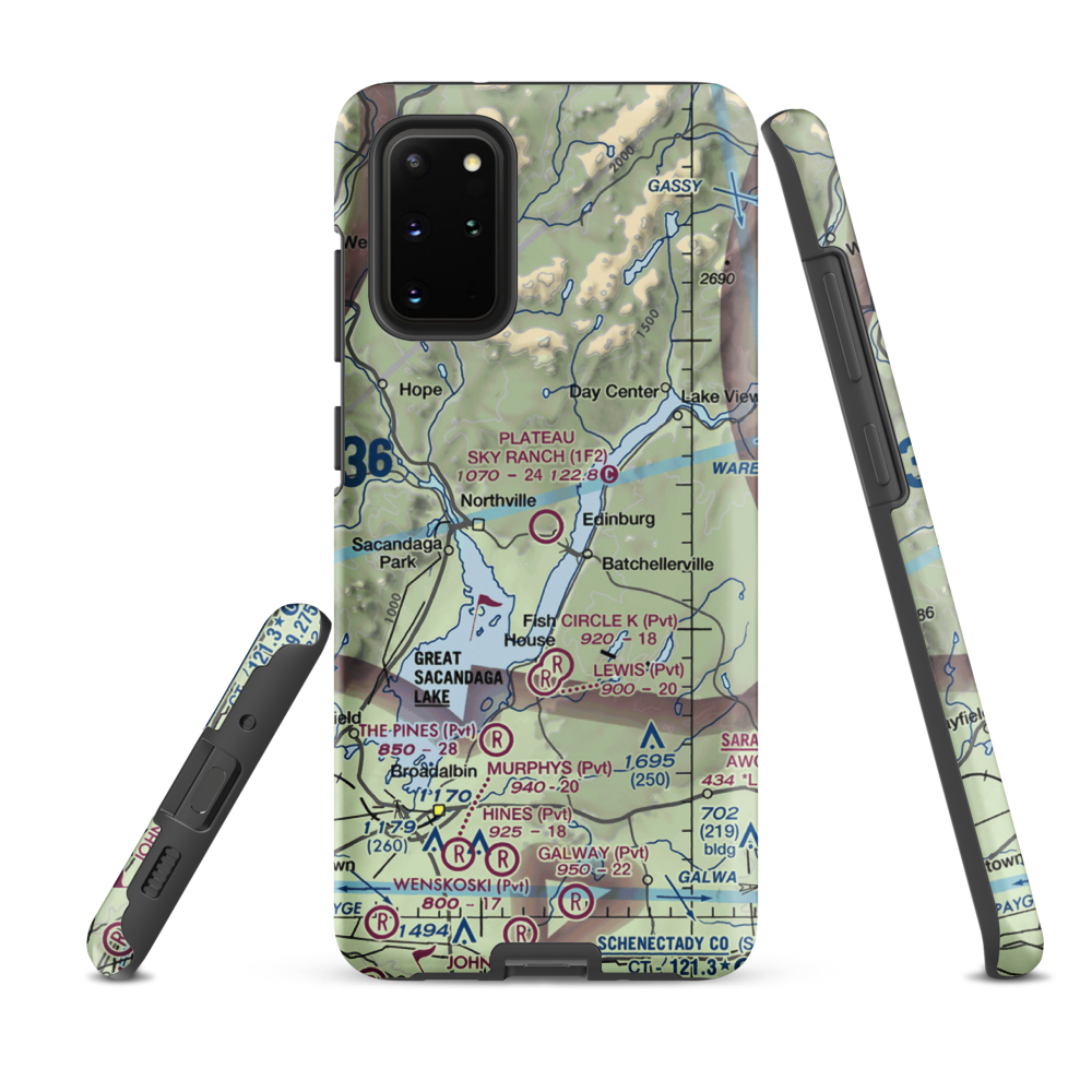 Plateau Sky Ranch Airport (1F2) VFR Sectional Samsung Phone Case Samsung Galaxy S20 Plus model shown
