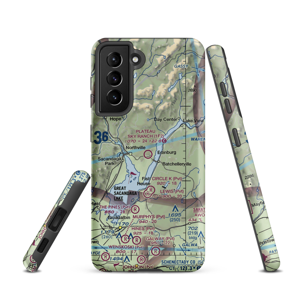 Plateau Sky Ranch Airport (1F2) VFR Sectional Samsung Phone Case Samsung Galaxy S21 model shown
