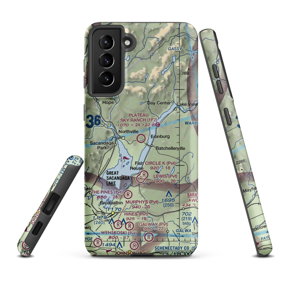 Plateau Sky Ranch Airport (1F2) VFR Sectional Samsung Phone Case Samsung Galaxy S21 FE model shown