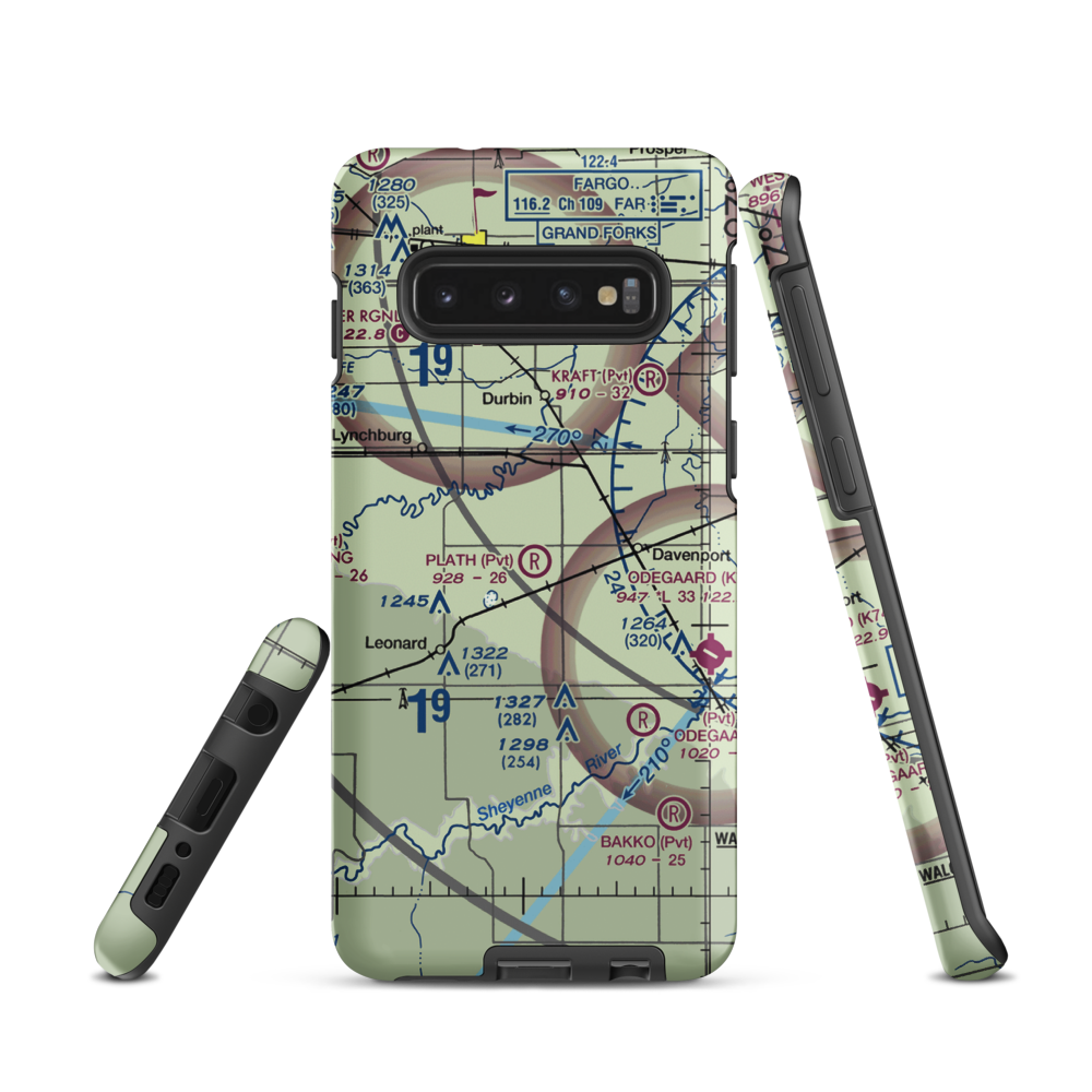 Plath Farms Airport (34ND) VFR Sectional Samsung Phone Case Samsung Galaxy S10 model shown