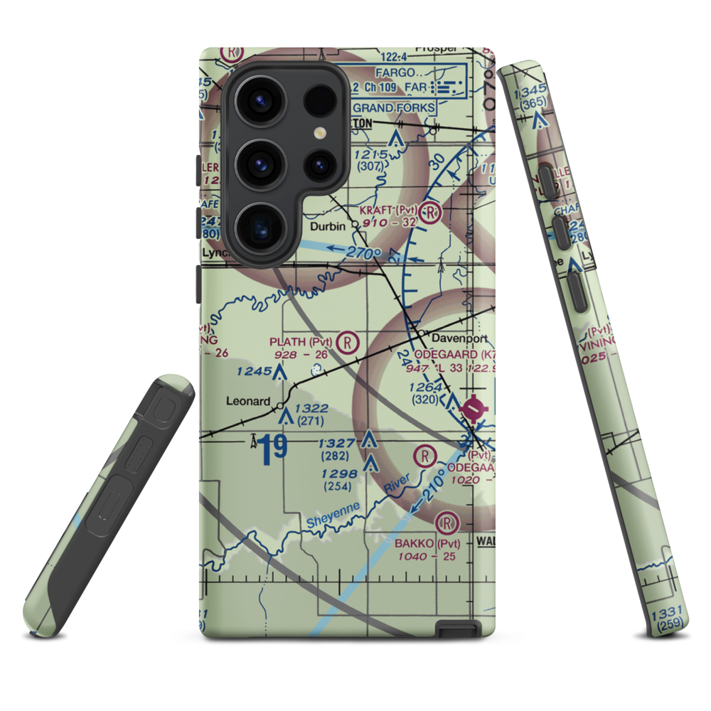 Plath Farms Airport (34ND) VFR Sectional Samsung Phone Case Samsung Galaxy S23 Ultra model shown