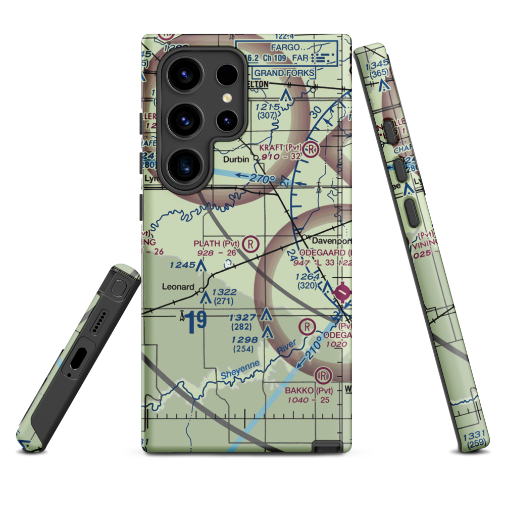 Plath Farms Airport (34ND) VFR Sectional Samsung Phone Case Samsung Galaxy S24 Ultra model shown