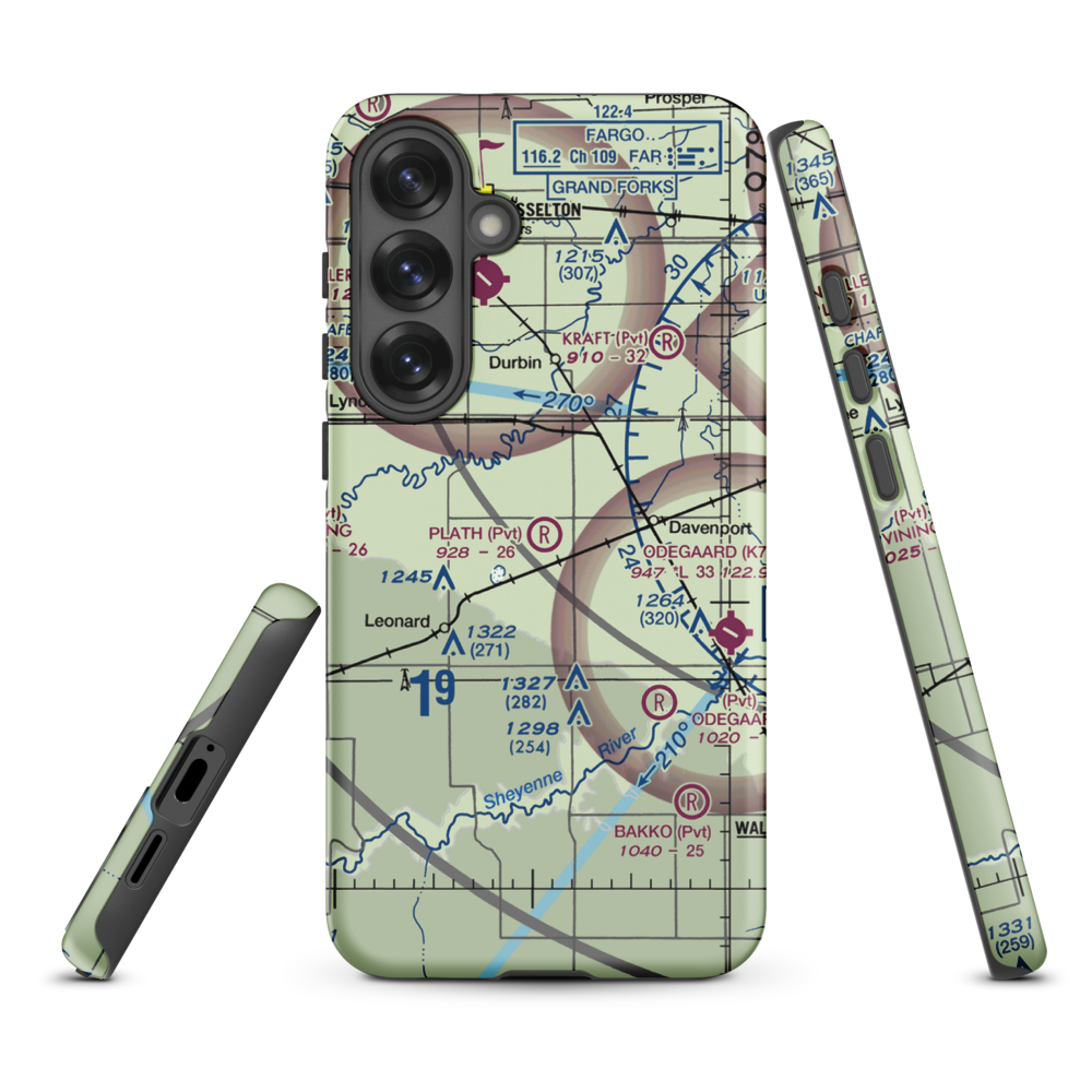 Plath Farms Airport (34ND) VFR Sectional Samsung Phone Case Samsung Galaxy S25 Plus model shown