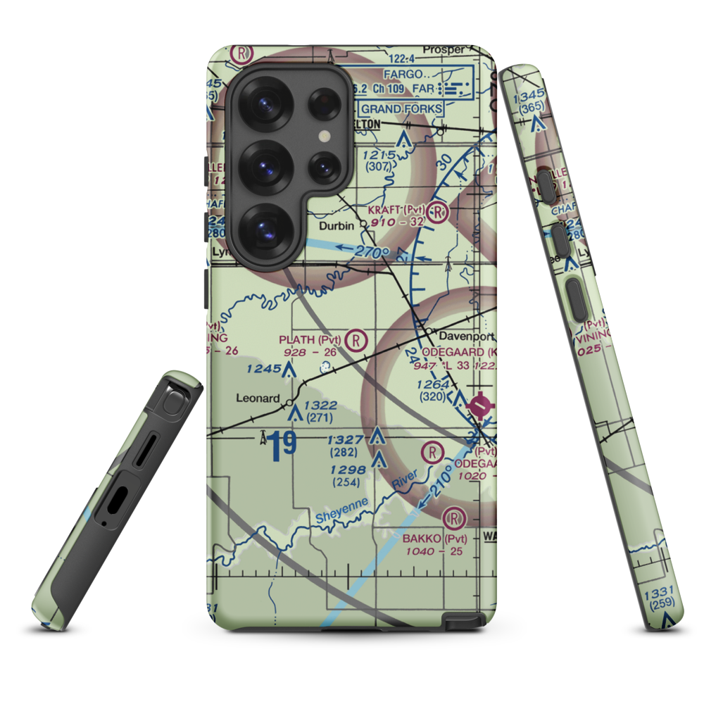 Plath Farms Airport (34ND) VFR Sectional Samsung Phone Case Samsung Galaxy S25 Ultra model shown