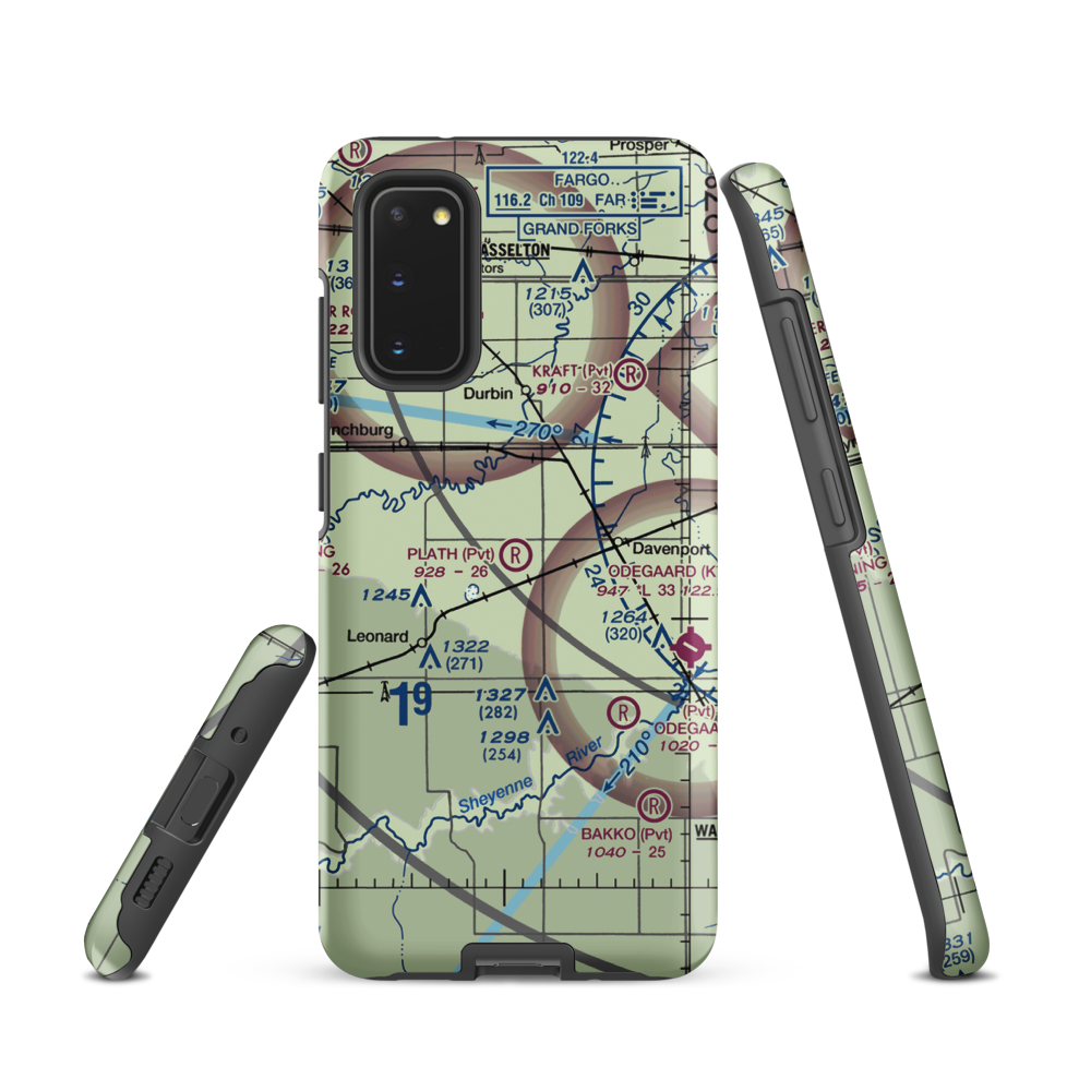 Plath Farms Airport (34ND) VFR Sectional Samsung Phone Case Samsung Galaxy S20 model shown
