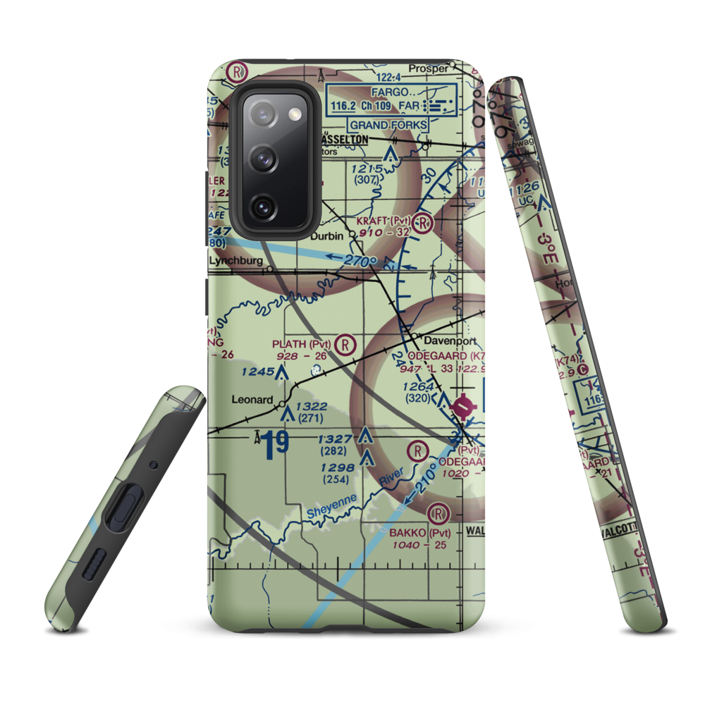 Plath Farms Airport (34ND) VFR Sectional Samsung Phone Case Samsung Galaxy S20 FE model shown