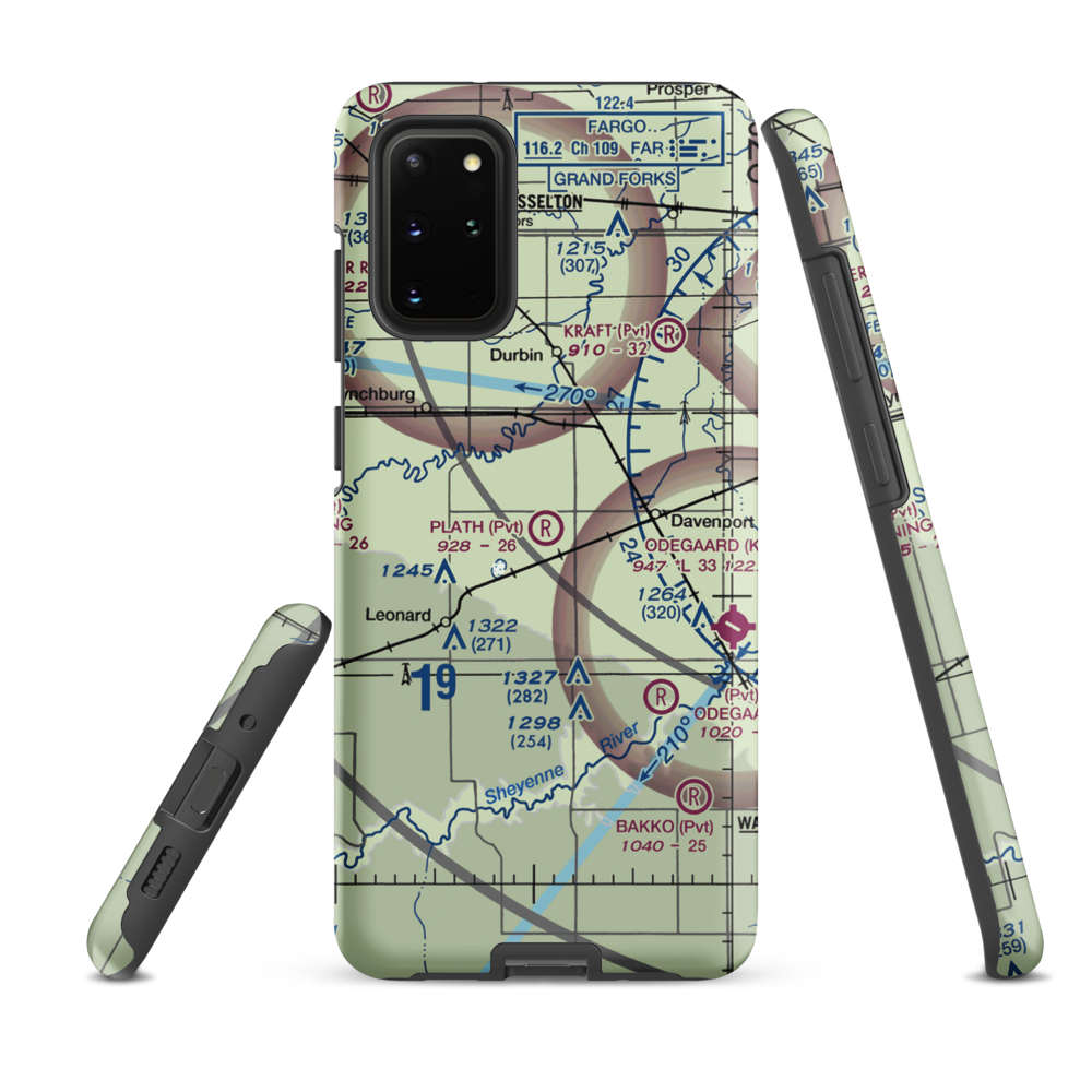 Plath Farms Airport (34ND) VFR Sectional Samsung Phone Case Samsung Galaxy S20 Plus model shown