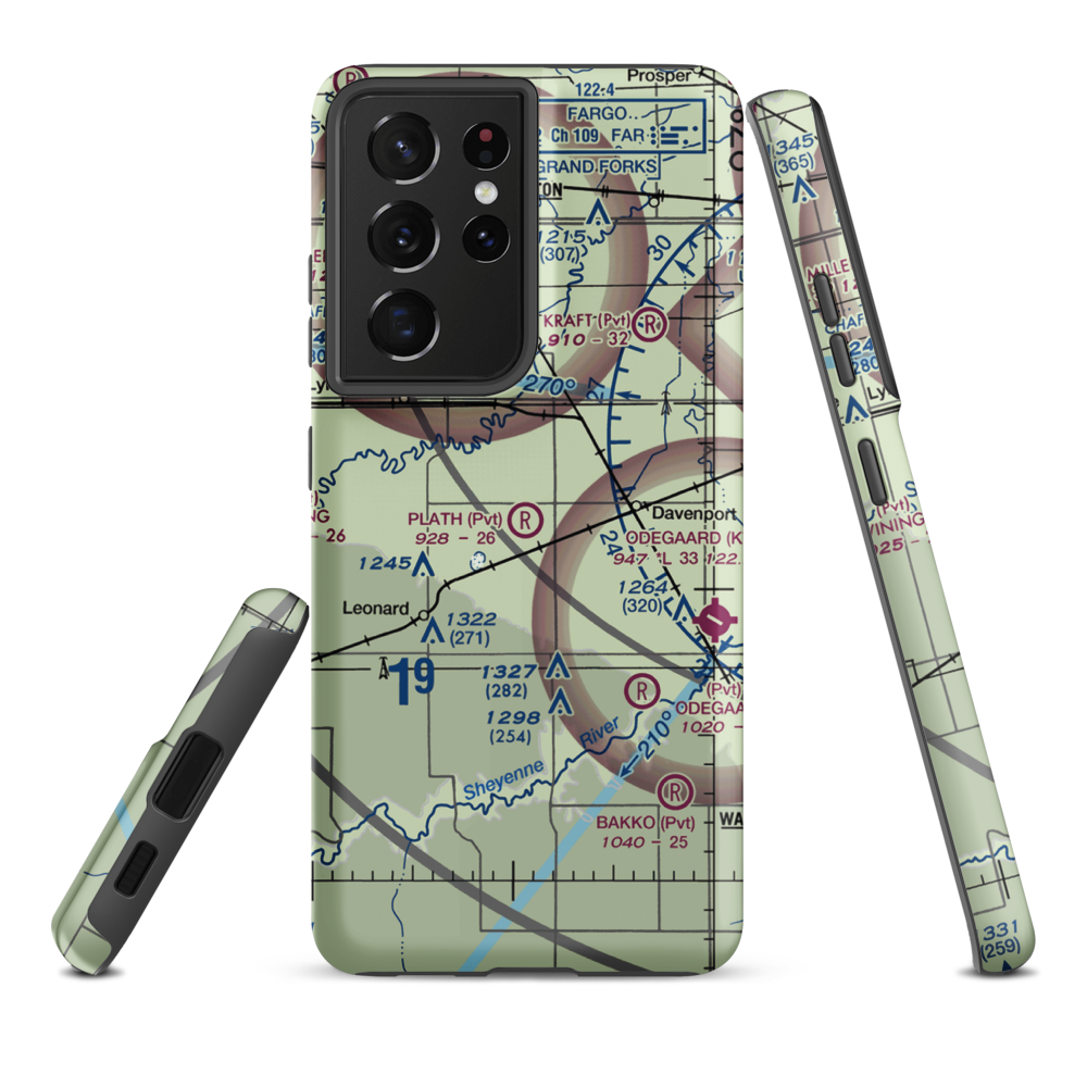 Plath Farms Airport (34ND) VFR Sectional Samsung Phone Case Samsung Galaxy S21 Ultra model shown