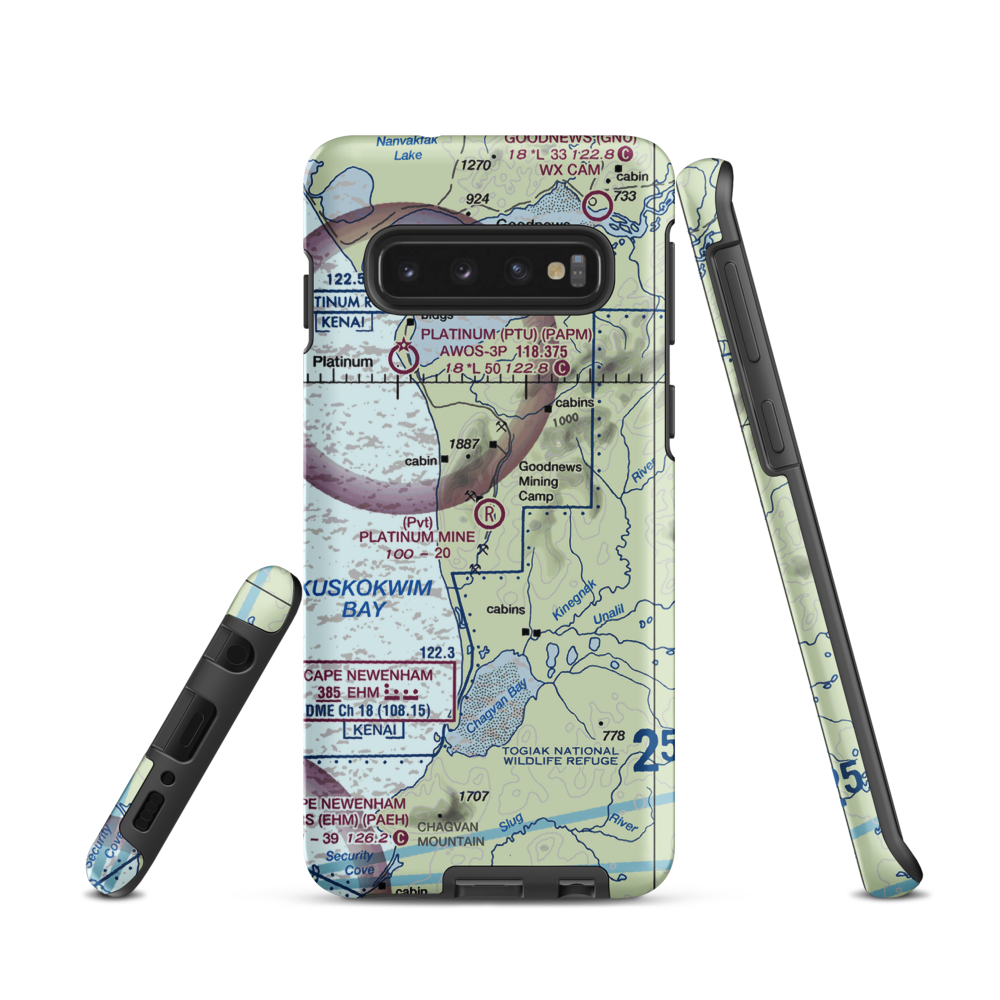 Platinum Mine Airport (6AK1) VFR Sectional Samsung Phone Case Samsung Galaxy S10 model shown