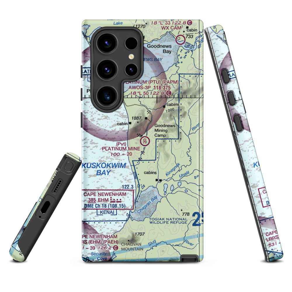 Platinum Mine Airport (6AK1) VFR Sectional Samsung Phone Case Samsung Galaxy S24 Ultra model shown