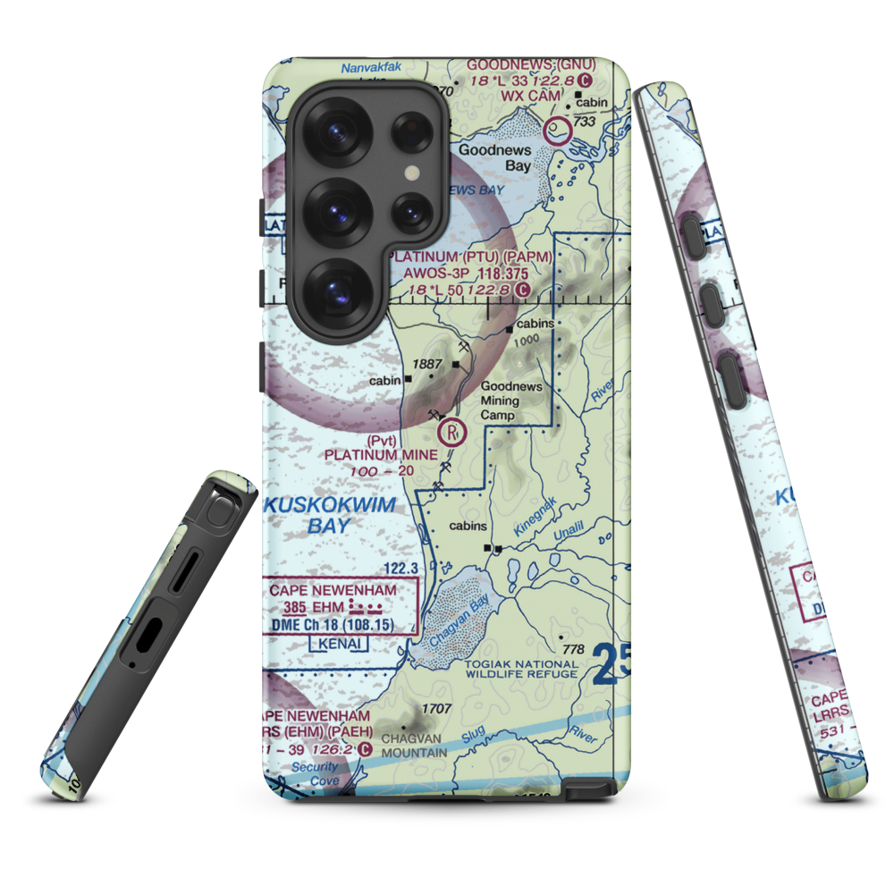 Platinum Mine Airport (6AK1) VFR Sectional Samsung Phone Case Samsung Galaxy S25 Ultra model shown