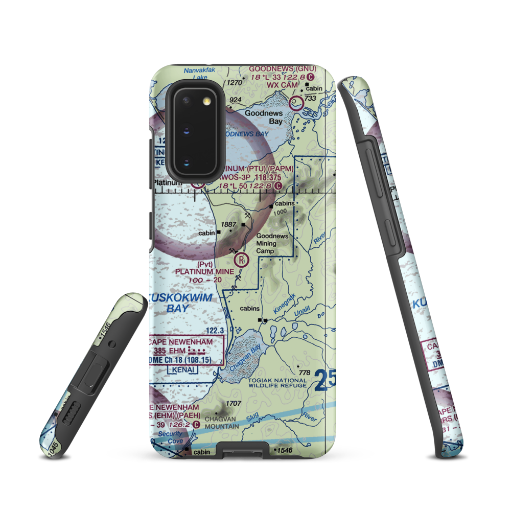 Platinum Mine Airport (6AK1) VFR Sectional Samsung Phone Case Samsung Galaxy S20 model shown