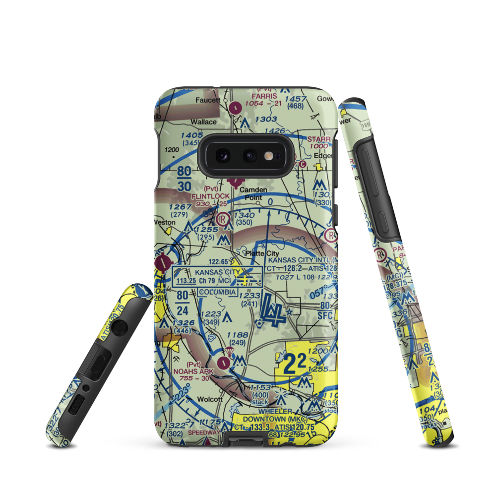 Platte Valley Airport (MU97) VFR Sectional Samsung Phone Case Samsung Galaxy S10e model shown
