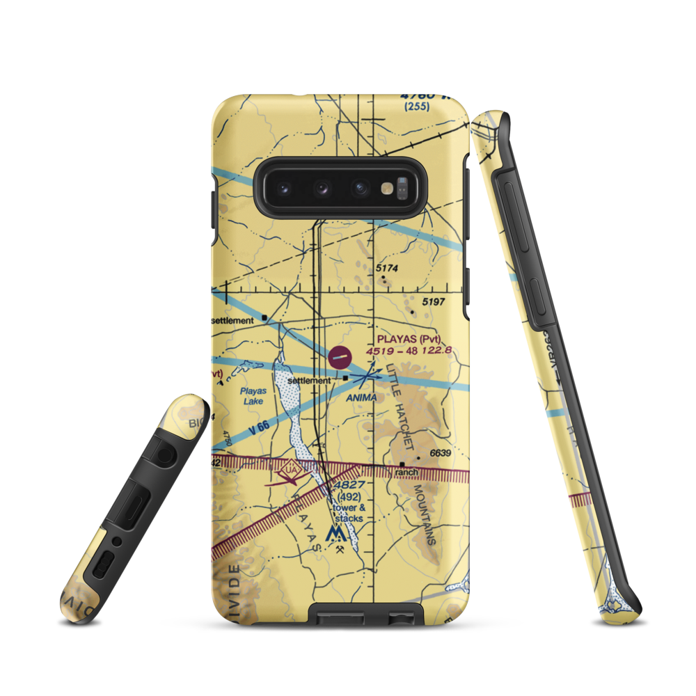 Playas Air Strip (NM86) VFR Sectional Samsung Phone Case Samsung Galaxy S10 model shown