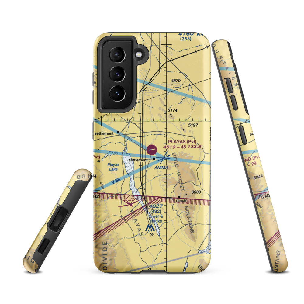 Playas Air Strip (NM86) VFR Sectional Samsung Phone Case Samsung Galaxy S21 Ultra model shown