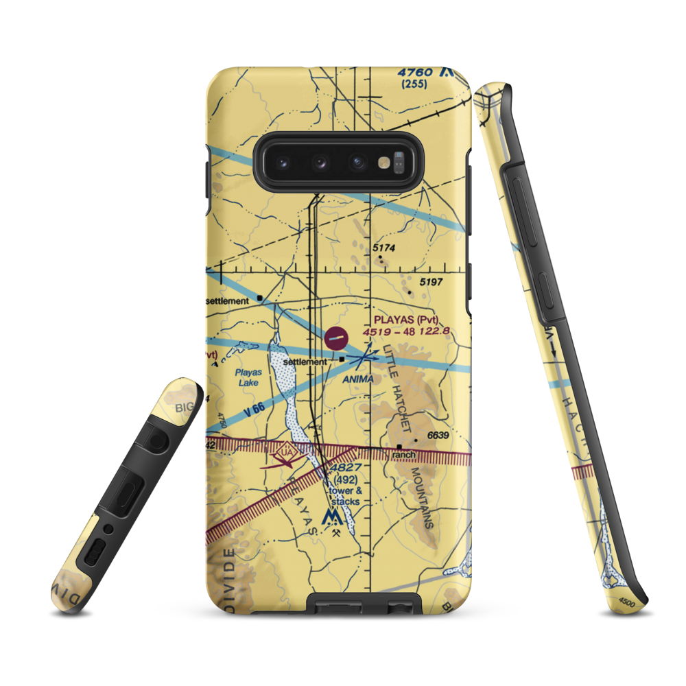 Playas Air Strip (NM86) VFR Sectional Samsung Phone Case Samsung Galaxy S10 Plus model shown
