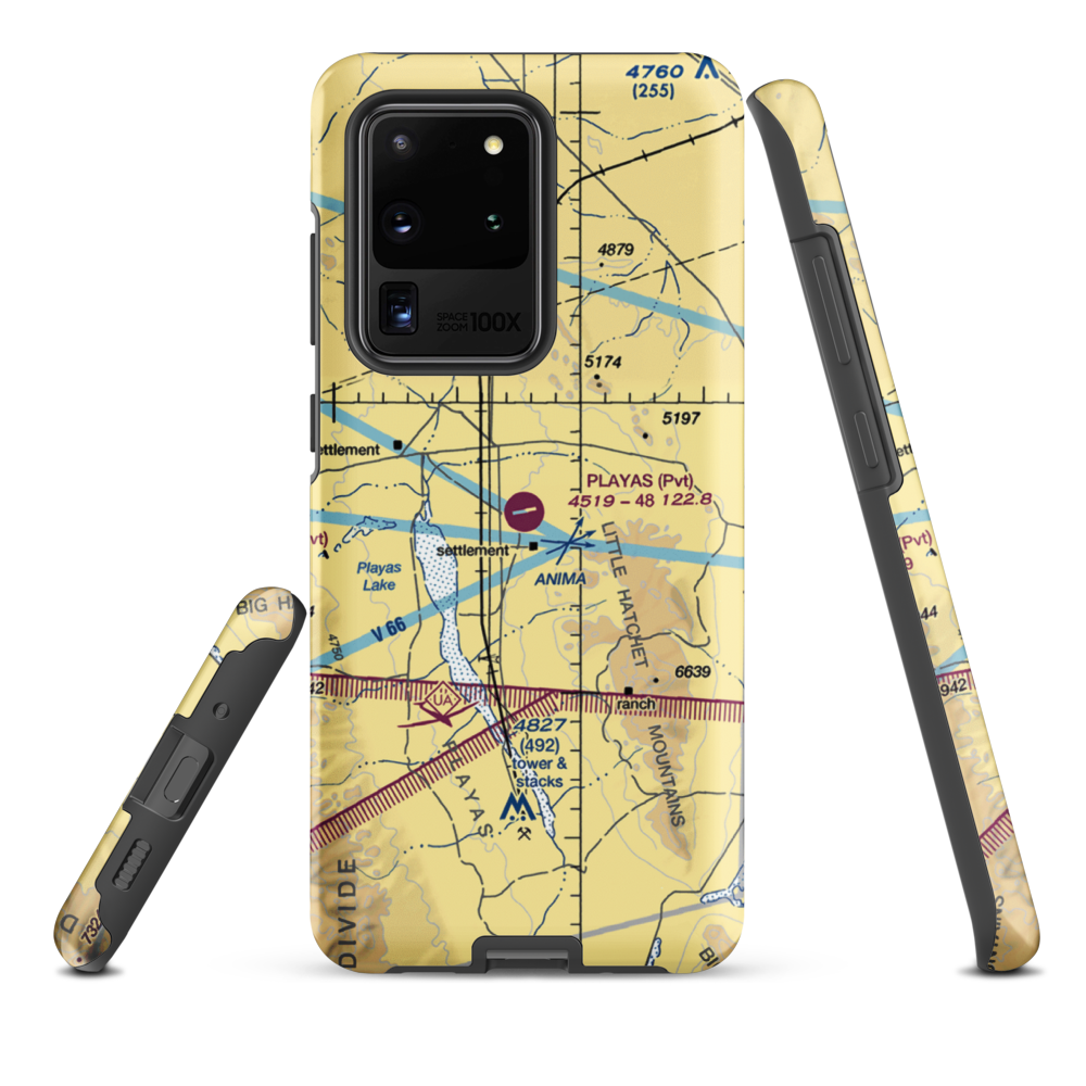 Playas Air Strip (NM86) VFR Sectional Samsung Phone Case Samsung Galaxy S20 Ultra model shown