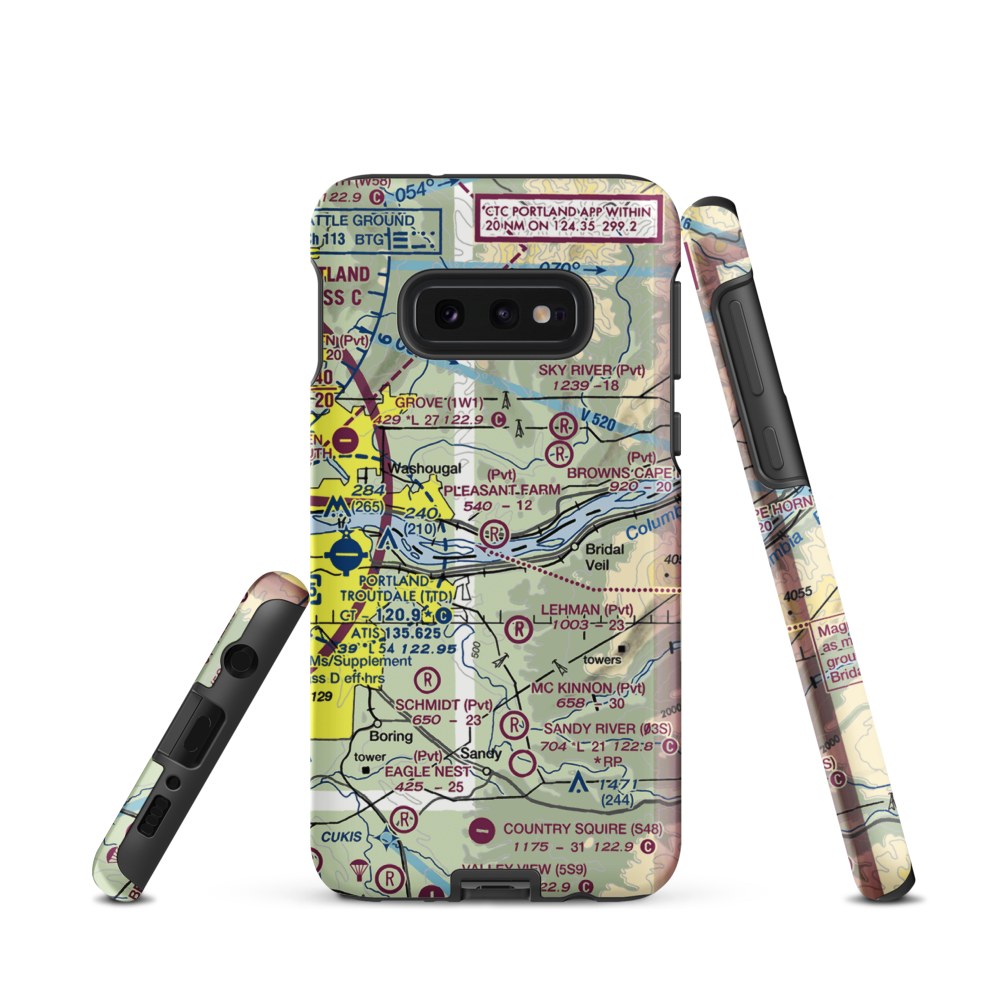 Pleasant Farm Airport (WA63) VFR Sectional Samsung Phone Case Samsung Galaxy S10e model shown