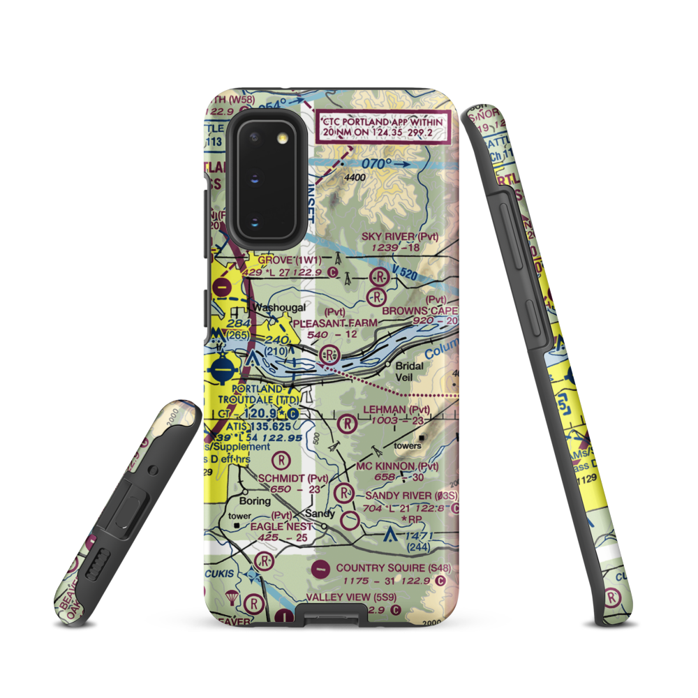Pleasant Farm Airport (WA63) VFR Sectional Samsung Phone Case Samsung Galaxy S20 model shown