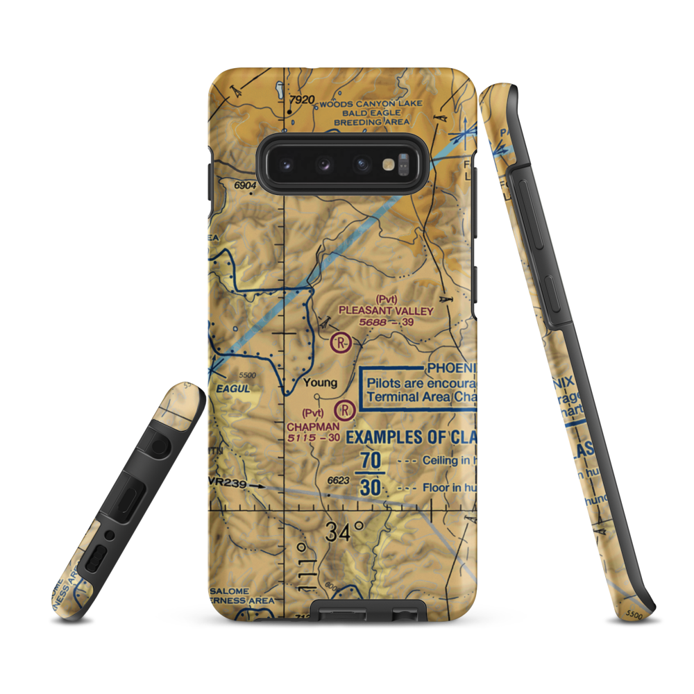 Pleasant Valley Airstrip (24AZ) VFR Sectional Samsung Phone Case Samsung Galaxy S10 Plus model shown