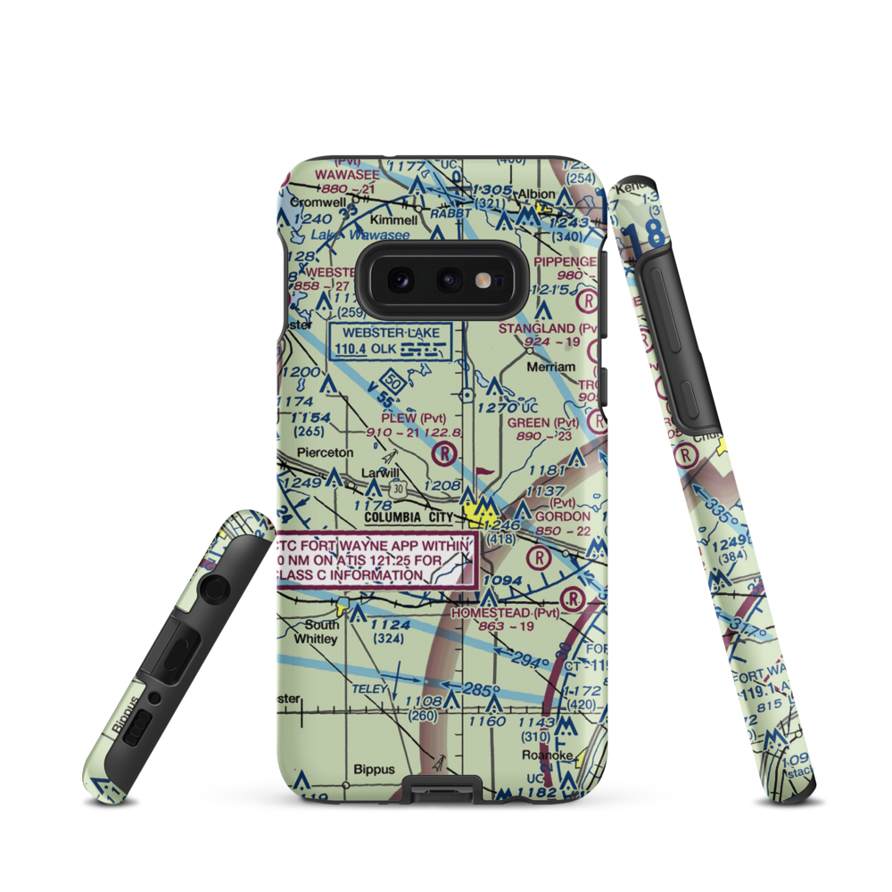 Plew Airport (IN71) VFR Sectional Samsung Phone Case Samsung Galaxy S10e model shown