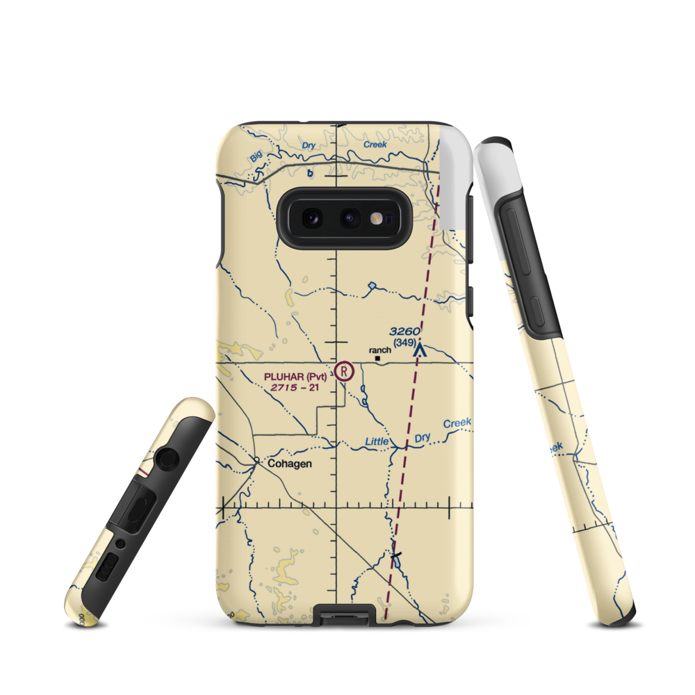 Pluhar Airport (04MT) VFR Sectional Samsung Phone Case Samsung Galaxy S10e model shown