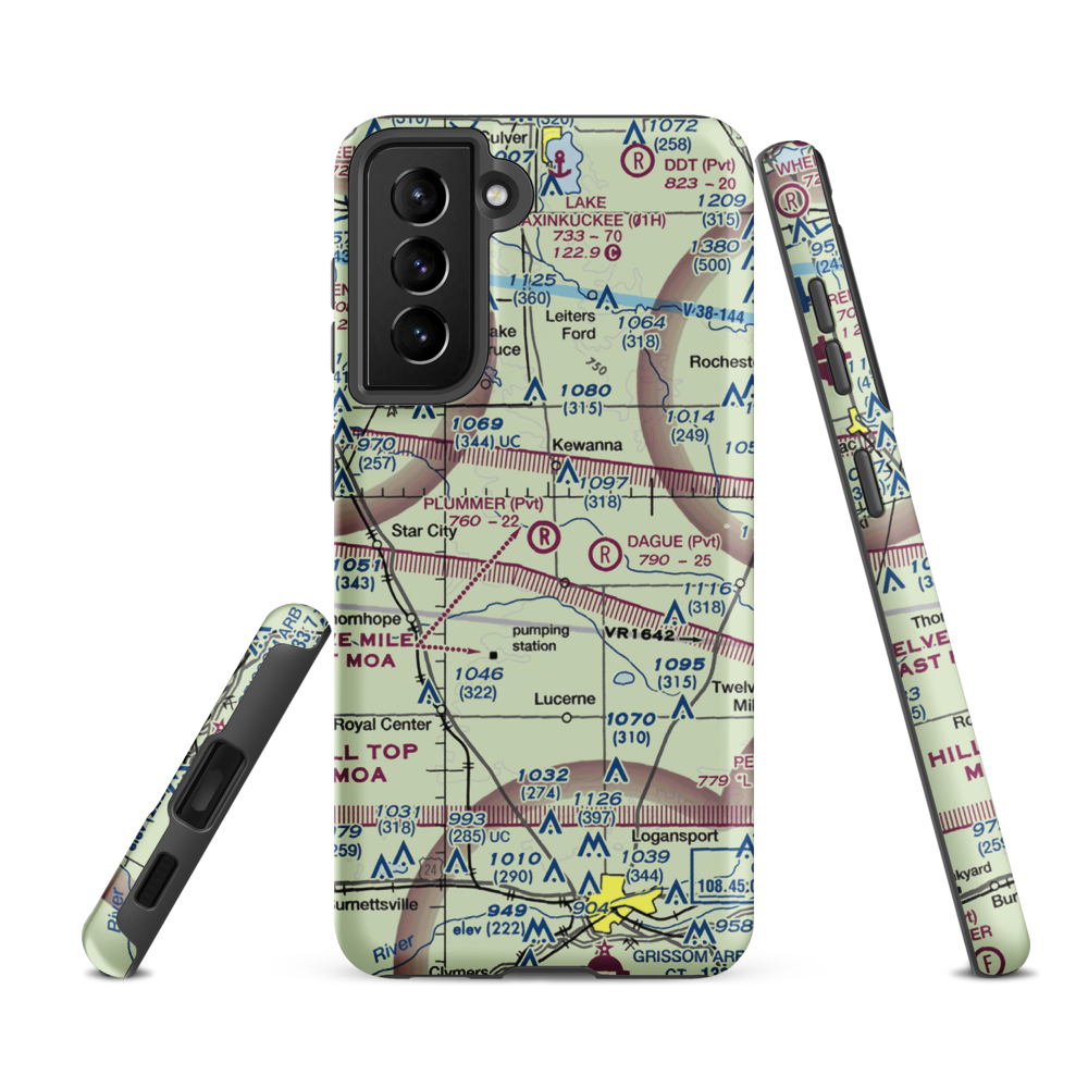 Plummer Airport (IN10) VFR Sectional Samsung Phone Case Samsung Galaxy S21 FE model shown